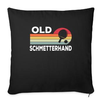 Old Schmetterhand Tischtennis Geschenk Retro Style - Sofakissenbezug 45 x 45 cm - Schwarz - Vorne