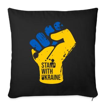 Stand With Ukraine - Sofakissenbezug 45 x 45 cm - Schwarz - Vorne