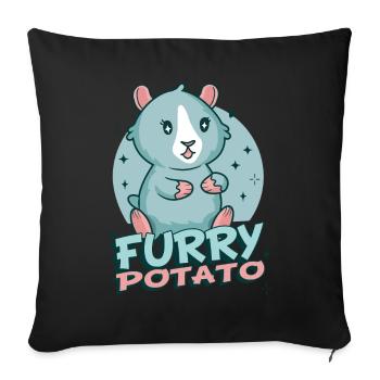Funny guinea pig saying motif guinea pig - Sofa pillowcase 17,3'' x 17,3'' (45 x 45 cm) - black - Front