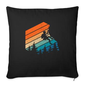 Klettern Bouldern Bergsteigen Geschenk - Sofakissenbezug 45 x 45 cm - Schwarz - Vorne