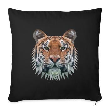 Tiger - Sofa pillowcase 17,3'' x 17,3'' (45 x 45 cm) - black - Front