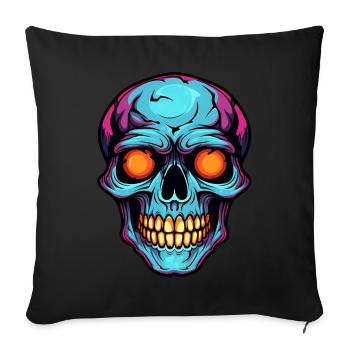 Cooler Halloween Schädel - Sofakissenbezug 45 x 45 cm - Schwarz - Vorne
