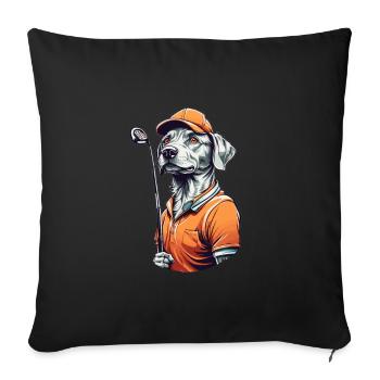 Golfeur Chien Golfeur Design Esthétique - Housse de coussin décorative 45 x 45 cm - noir - Devant