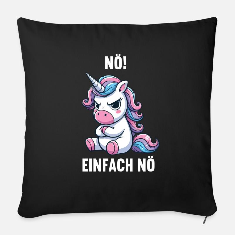 Nö Einfach Nö Einhorn Einhörner Einhornfan Unicorn - Sofakissenbezug 45 x 45 cm - Schwarz