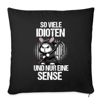 So Viele Idioten Kaninchen Hase Hasen langohr - Sofakissenbezug 45 x 45 cm - Schwarz - Vorne