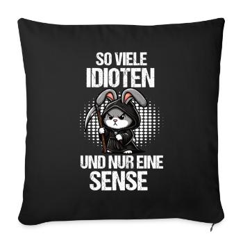 So Viele Idioten Kaninchen Hase Hasen langohr - Sofakissenbezug 45 x 45 cm - Schwarz - Vorne
