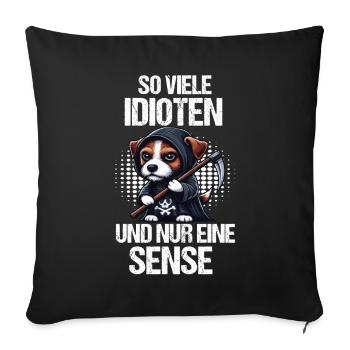 So Viele Idioten Jack Russel terrier Jackie - Sofakissenbezug 45 x 45 cm - Schwarz - Vorne