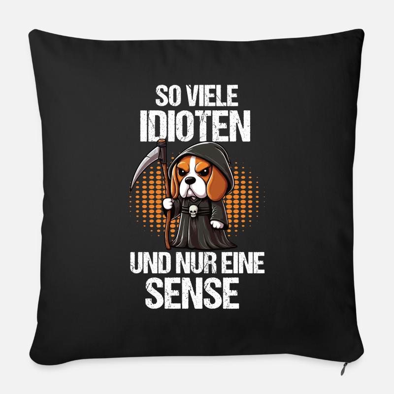So Viele Idioten Beagle Beaglebesitzer Beaglefan - Sofakissenbezug 45 x 45 cm - Schwarz