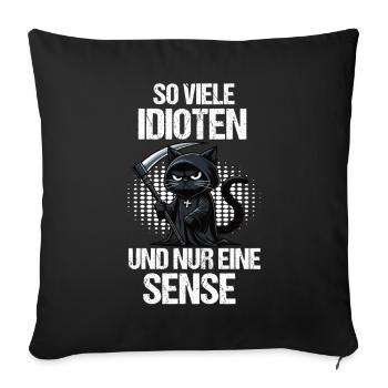So Viele Idioten Katze Katzen Katzenliebhaber - Sofakissenbezug 45 x 45 cm - Schwarz - Vorne