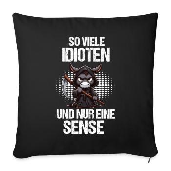 So Viele Idioten Esel Eselchen Eselhalter Muli - Sofakissenbezug 45 x 45 cm - Schwarz - Vorne