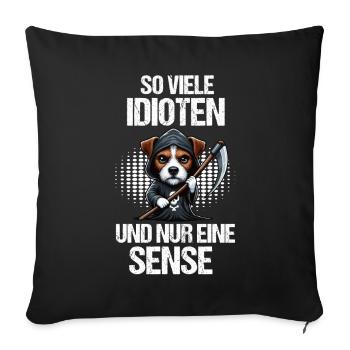 So Viele Idioten Jack Russel terrier Jackie - Sofakissenbezug 45 x 45 cm - Schwarz - Vorne