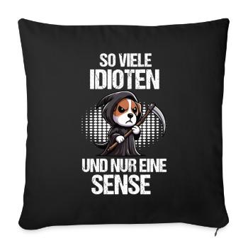 So Viele Idioten Jack Russel terrier Jackie - Sofakissenbezug 45 x 45 cm - Schwarz - Vorne