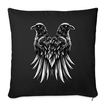Raben, Hugin, Munin - Sofakissenbezug 45 x 45 cm - Schwarz - Vorne