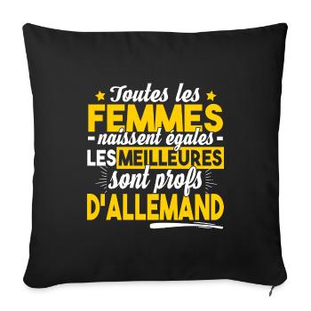 Prof Allemand Professeur Collège Allemagne Noël - Housse de coussin décorative 45 x 45 cm - noir - Devant