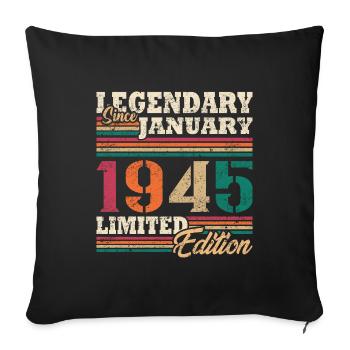 Legendary January 1945 limited edition - Sofa pillowcase 17,3'' x 17,3'' (45 x 45 cm) - black - Front