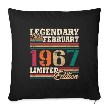 Légendaire Février 1967 édition limitée - Housse de coussin décorative 45 x 45 cm - noir - Devant