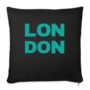 London town - Sofa pillowcase 17,3'' x 17,3'' (45 x 45 cm) - black - Front