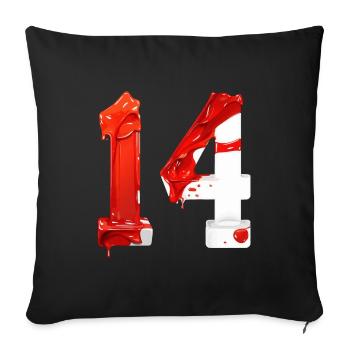 NON. 14 NUMÉRO 14 ROUGE BLANC 14E ANNIVERSAIRE - Housse de coussin décorative 45 x 45 cm - noir - Devant