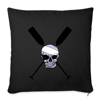 Totenkopf Paddel Ruder Kanu Drachenboot - Sofakissenbezug 45 x 45 cm - Schwarz - Vorne