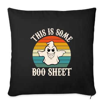 Dies ist Boo Sheet Ghost Retro Halloween Kostüm - Sofakissenbezug 45 x 45 cm - Schwarz - Vorne