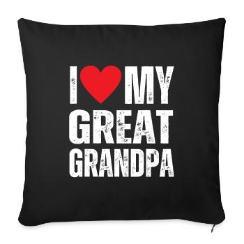 I Love My Great Grandpa - Sofa pillowcase 17,3'' x 17,3'' (45 x 45 cm) - black - Front