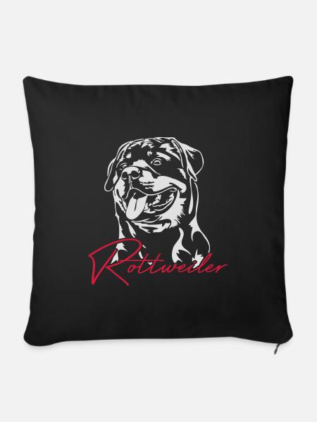 ROTTWEILER Hundesport Wilsigns Hunde - Sofakissenbezug 45 x 45 cm - Schwarz