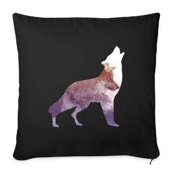 wolf - Sofa pillowcase 17,3'' x 17,3'' (45 x 45 cm) - black - Front