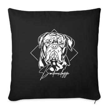DOGUE de Bordeaux Portrait Chiens Wilsigns - Housse de coussin décorative 45 x 45 cm - noir - Devant