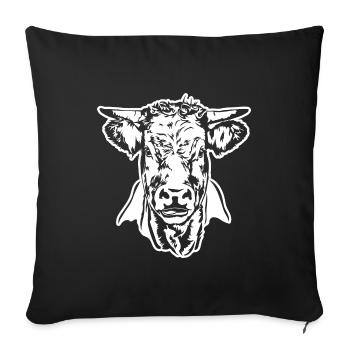 Cow Ox Bull Portrait Pasture Animal Wilsigns - Sofa pillowcase 17,3'' x 17,3'' (45 x 45 cm) - black - Front