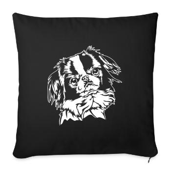 Japan Chin Portrait Dogs Dog Wilsigns - Sofa pillowcase 17,3'' x 17,3'' (45 x 45 cm) - black - Front