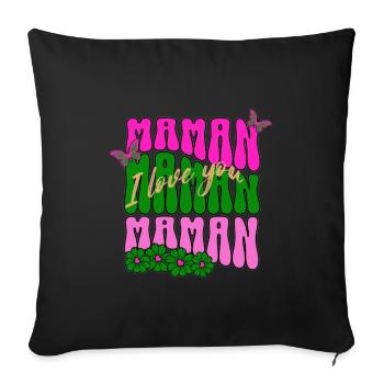 MAMAN I LOVE YOU - Housse de coussin décorative 45 x 45 cm - noir - Devant