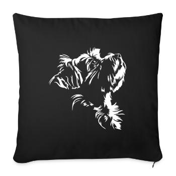 Chiens maltais Silhouette de chien Wilsigns - Housse de coussin décorative 45 x 45 cm - noir - Devant