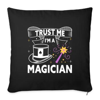 Trust Me I'm A Magician Funny Wizzard Magic Show - Sofa pillowcase 17,3'' x 17,3'' (45 x 45 cm) - black - Front