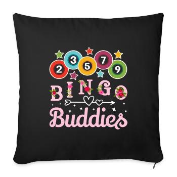 Bingo Buddies Drôle Bingo Couple Lucky Game - Housse de coussin décorative 45 x 45 cm - noir - Devant