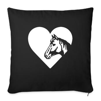 Pferd Reiten Reitsport Reiter Pony Pferdefreund - Sofakissenbezug 45 x 45 cm - Schwarz - Vorne