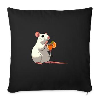 Rat Blanc Apéritif Aperoli Spritz Campari Boisson - Housse de coussin décorative 45 x 45 cm - noir - Devant