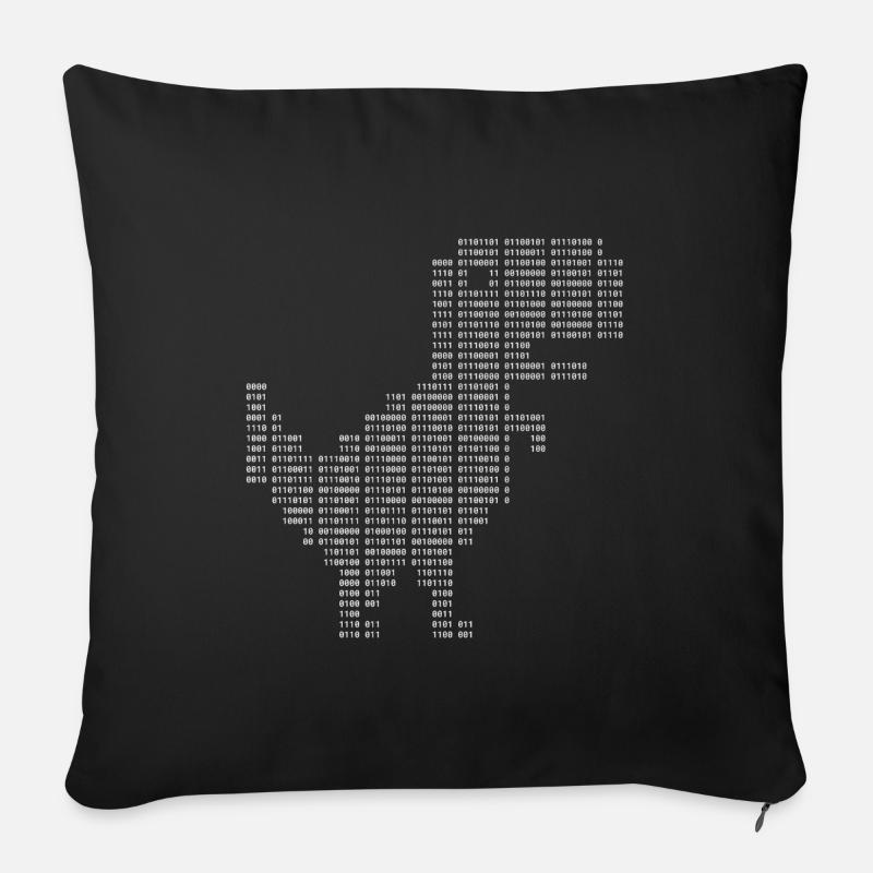 Google Dinosaurier | Dinosaurier binär | Dino | 404 - Sofakissenbezug 45 x 45 cm - Schwarz