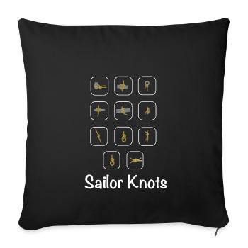 The best sailing knots for all sailors and crew - Sofa pillowcase 17,3'' x 17,3'' (45 x 45 cm) - black - Front