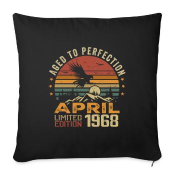 Unmatched Since April 1968 Anniversary Gift - Sofa pillowcase 17,3'' x 17,3'' (45 x 45 cm) - black - Front