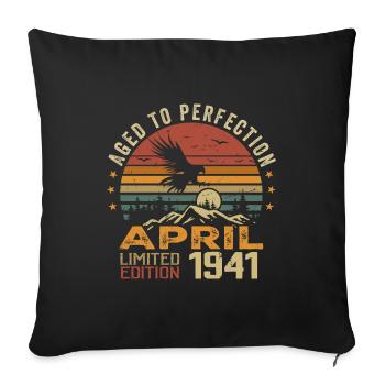 Unmatched Since April 1941 Anniversary Gift - Sofa pillowcase 17,3'' x 17,3'' (45 x 45 cm) - black - Front