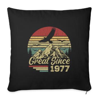 Vintage 1977 Retro 1977 Birthday Gift - Sofa pillowcase 17,3'' x 17,3'' (45 x 45 cm) - black - Front