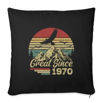 Vintage 1970's Birthday Gift 1970's Retro 1970's - Sofa pillowcase 17,3'' x 17,3'' (45 x 45 cm) - black - Front