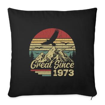 Vintage 1973 Cadeau D’anniversaire 1973 Retro 1973 - Housse de coussin décorative 45 x 45 cm - noir - Devant