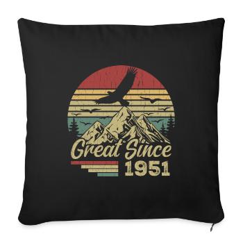 Vintage 1951 Cadeau D’anniversaire 1951 Retro 1951 - Housse de coussin décorative 45 x 45 cm - noir - Devant