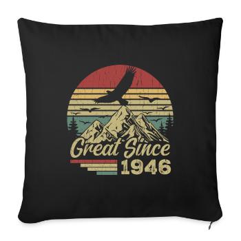 Vintage 1946 Cadeau D’anniversaire 1946 Retro 1946 - Housse de coussin décorative 45 x 45 cm - noir - Devant