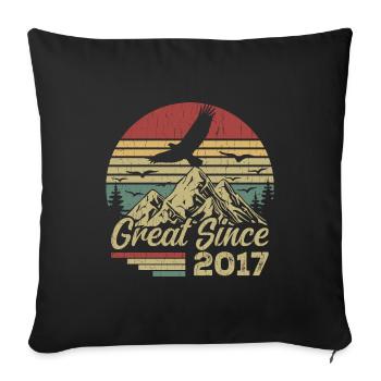Vintage 2017 Cadeau D’anniversaire 2017 Retro 2017 - Housse de coussin décorative 45 x 45 cm - noir - Devant