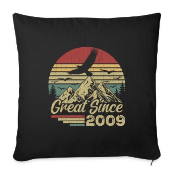 Vintage 2009 Retro 2009 Birthday Gift - Sofa pillowcase 17,3'' x 17,3'' (45 x 45 cm) - black - Front