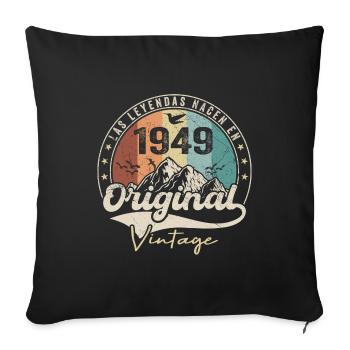 Retro 1949 Birthday Gift 1949 Vintage 1949 - Sofa pillowcase 17,3'' x 17,3'' (45 x 45 cm) - black - Front