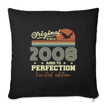 Original 2008 Retro 2008 Geburtstagsgeschenk 2008 - Sofakissenbezug 45 x 45 cm - Schwarz - Vorne