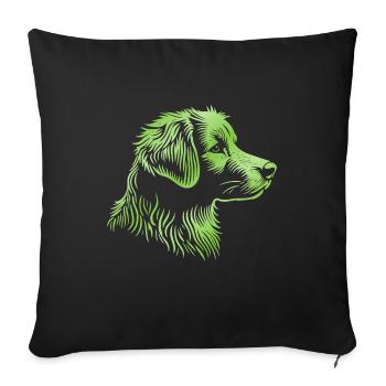 NOVA SCOTIA DUCK TOLLING RETRIEVER Portrait green - Sofa pillowcase 17,3'' x 17,3'' (45 x 45 cm) - black - Front